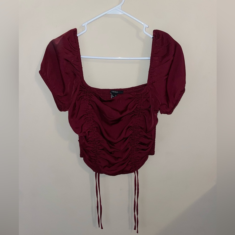 Burgundy Forever 21 Crop Top